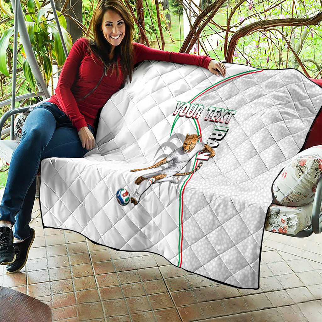 Personalized Iran Football Cheetah Quilt Team Melli Persian Soccer Graphic Art