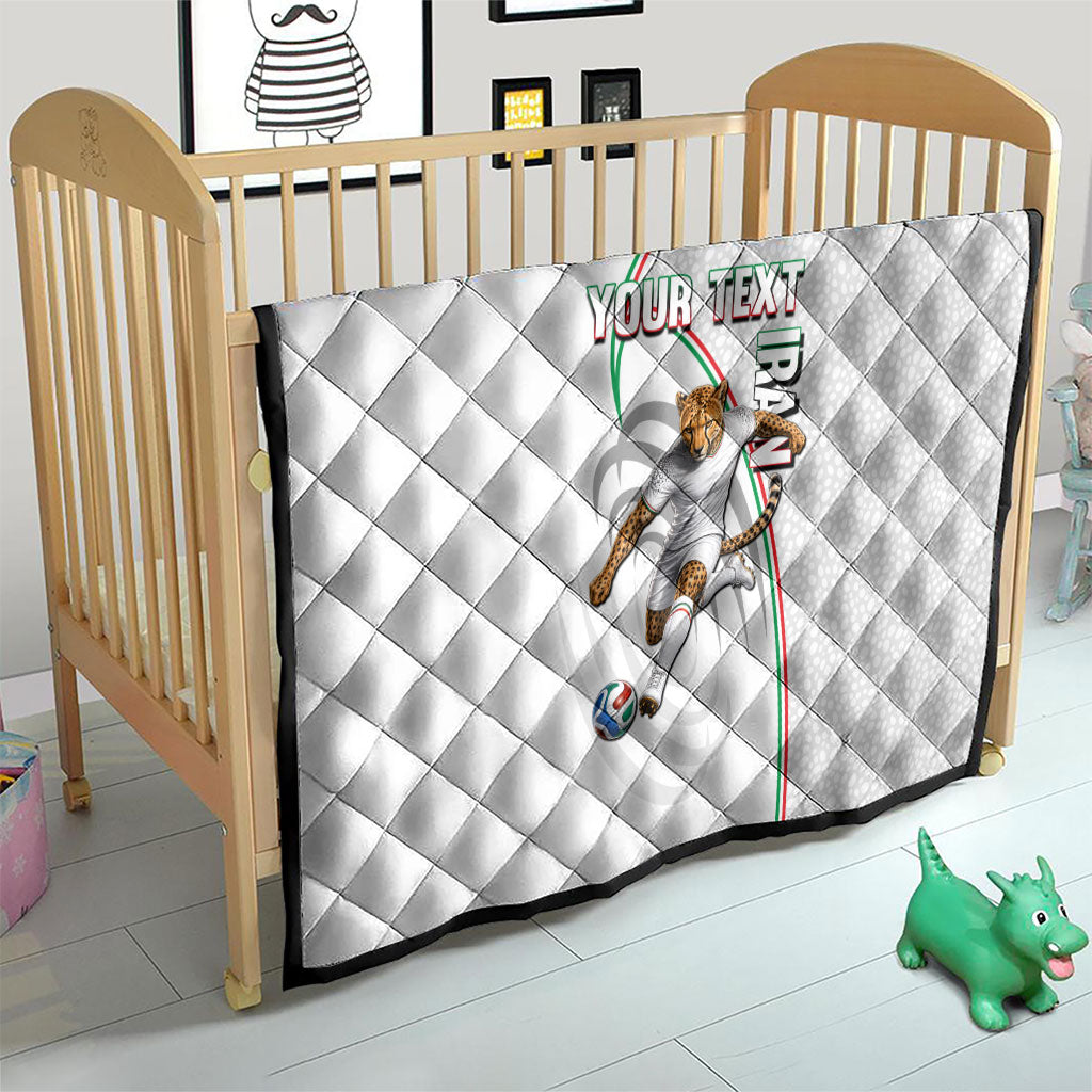 Personalized Iran Football Cheetah Quilt Team Melli Persian Soccer Graphic Art