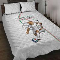 Personalized Iran Football Cheetah Quilt Bed Set Team Melli Persian Soccer Graphic Art