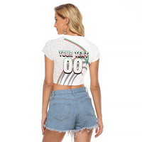 Personalized Iran Football Cheetah Raglan Cropped T Shirt Team Melli Persian Soccer Graphic Art
