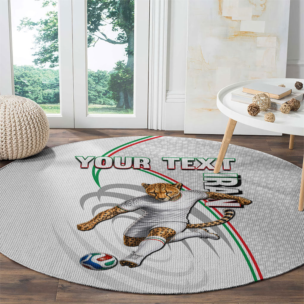 Personalized Iran Football Cheetah Round Carpet Team Melli Persian Soccer Graphic Art