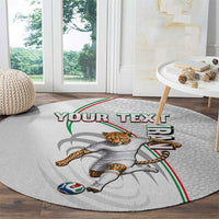 Personalized Iran Football Cheetah Round Carpet Team Melli Persian Soccer Graphic Art