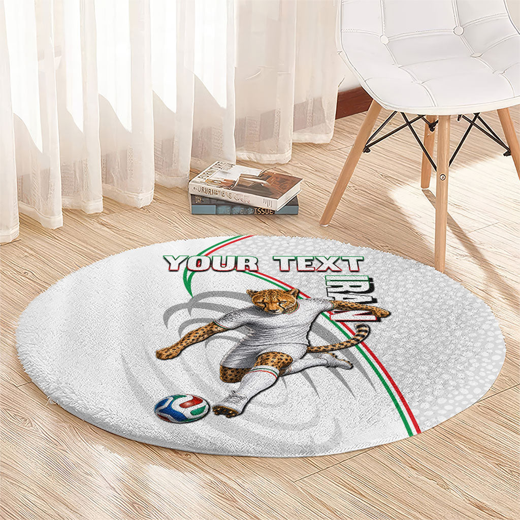 Personalized Iran Football Cheetah Round Carpet Team Melli Persian Soccer Graphic Art
