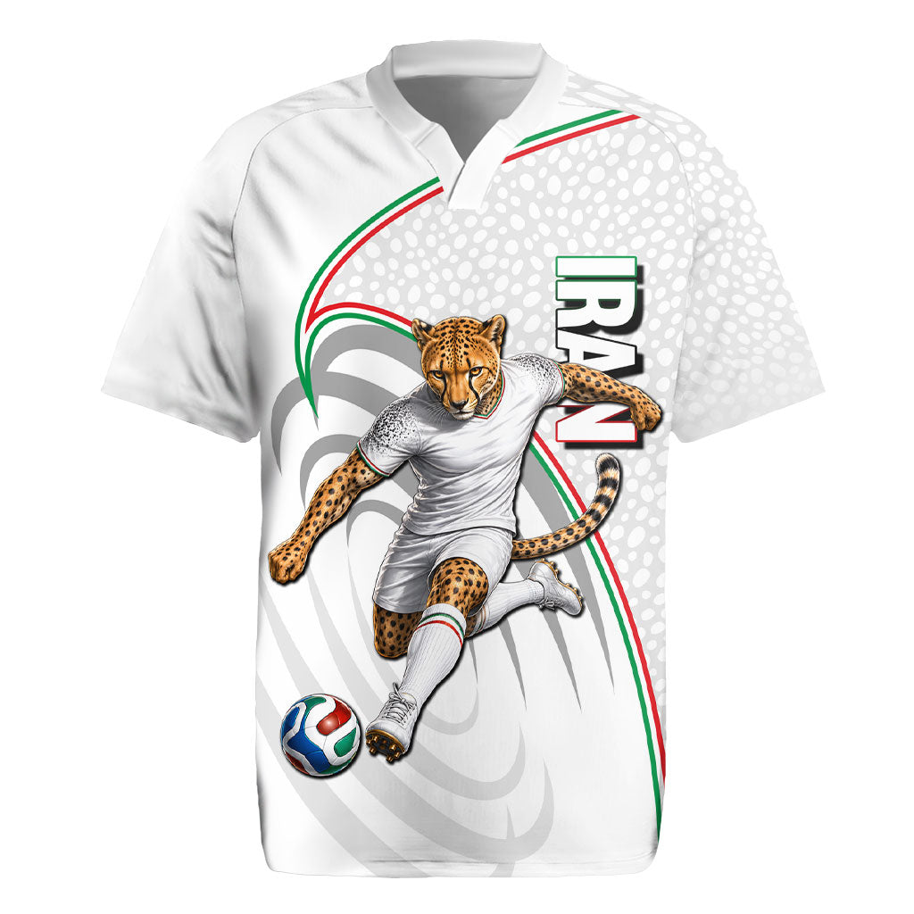 Personalized Iran Football Cheetah Rugby Jersey Team Melli Persian Soccer Graphic Art