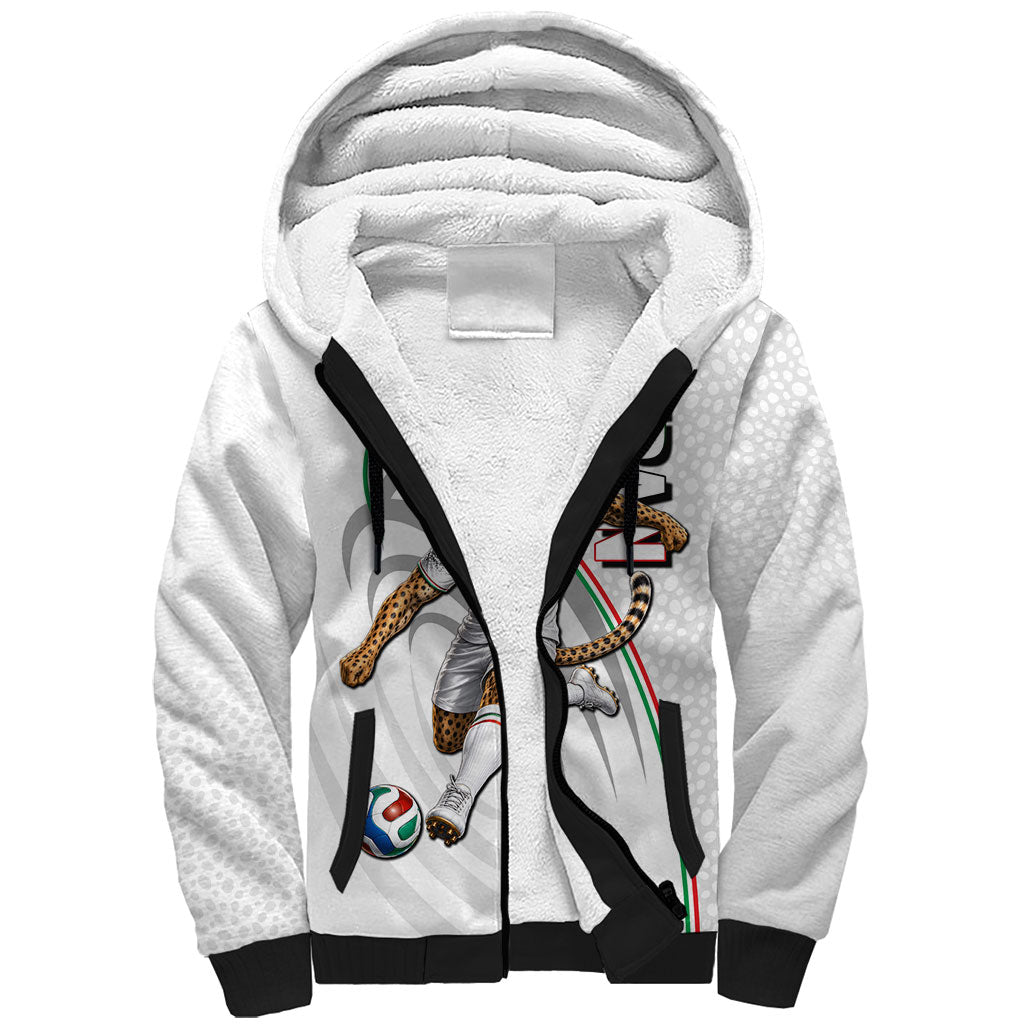 Personalized Iran Football Cheetah Sherpa Hoodie Team Melli Persian Soccer Graphic Art