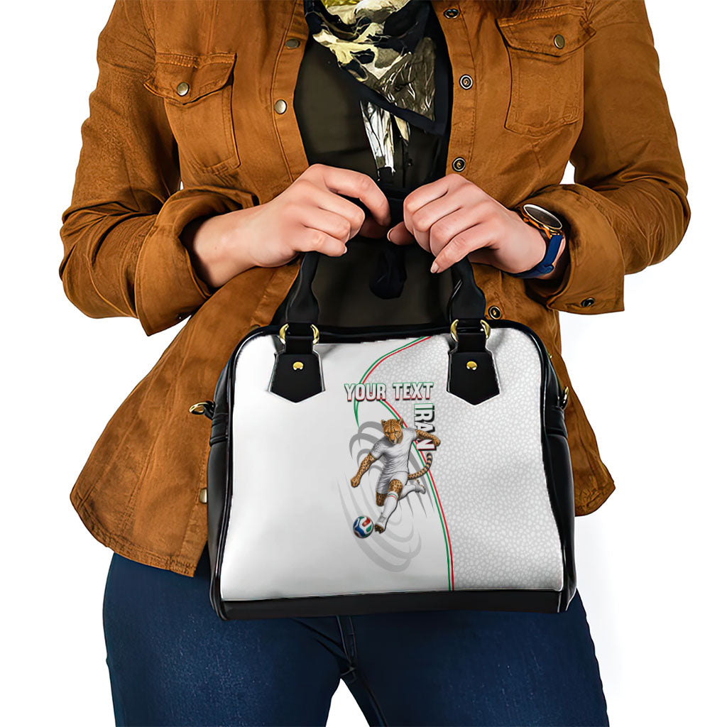 Personalized Iran Football Cheetah Shoulder Handbag Team Melli Persian Soccer Graphic Art