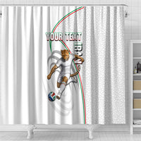 Personalized Iran Football Cheetah Shower Curtain Team Melli Persian Soccer Graphic Art