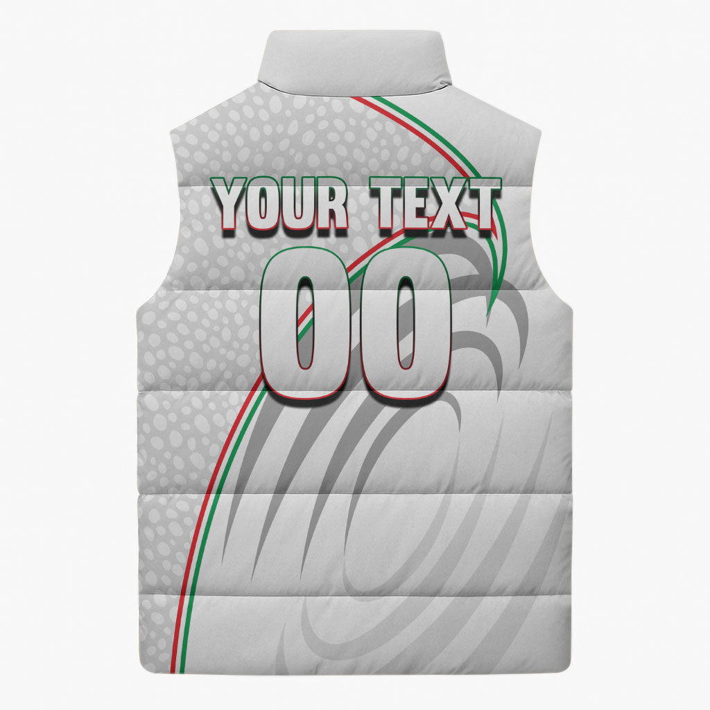Personalized Iran Football Cheetah Sleeveless Puffer Jacket Team Melli Persian Soccer Graphic Art