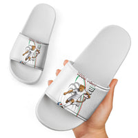 Personalized Iran Football Cheetah Slide Sandals Team Melli Persian Soccer Graphic Art