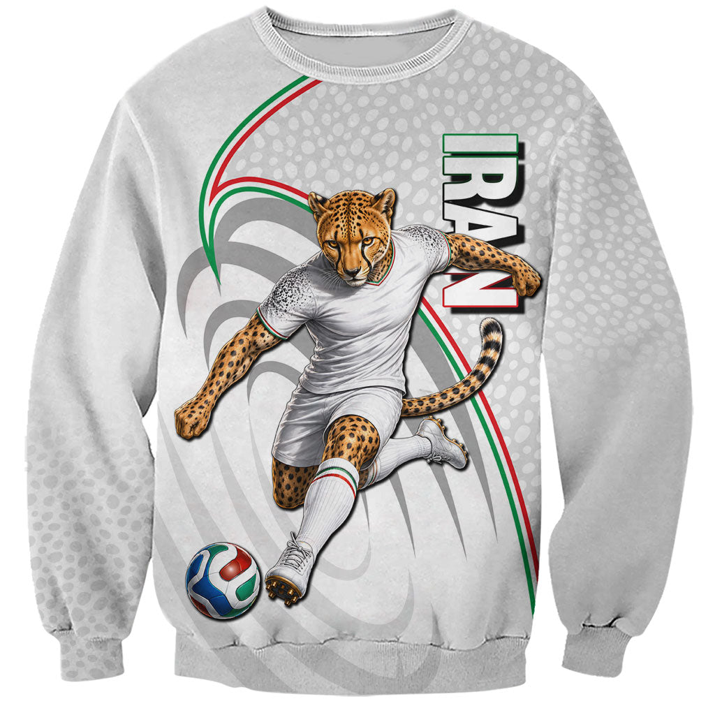 Personalized Iran Football Cheetah Sweatshirt Team Melli Persian Soccer Graphic Art