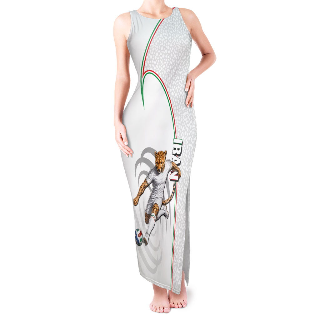Personalized Iran Football Cheetah Tank Maxi Dress Team Melli Persian Soccer Graphic Art