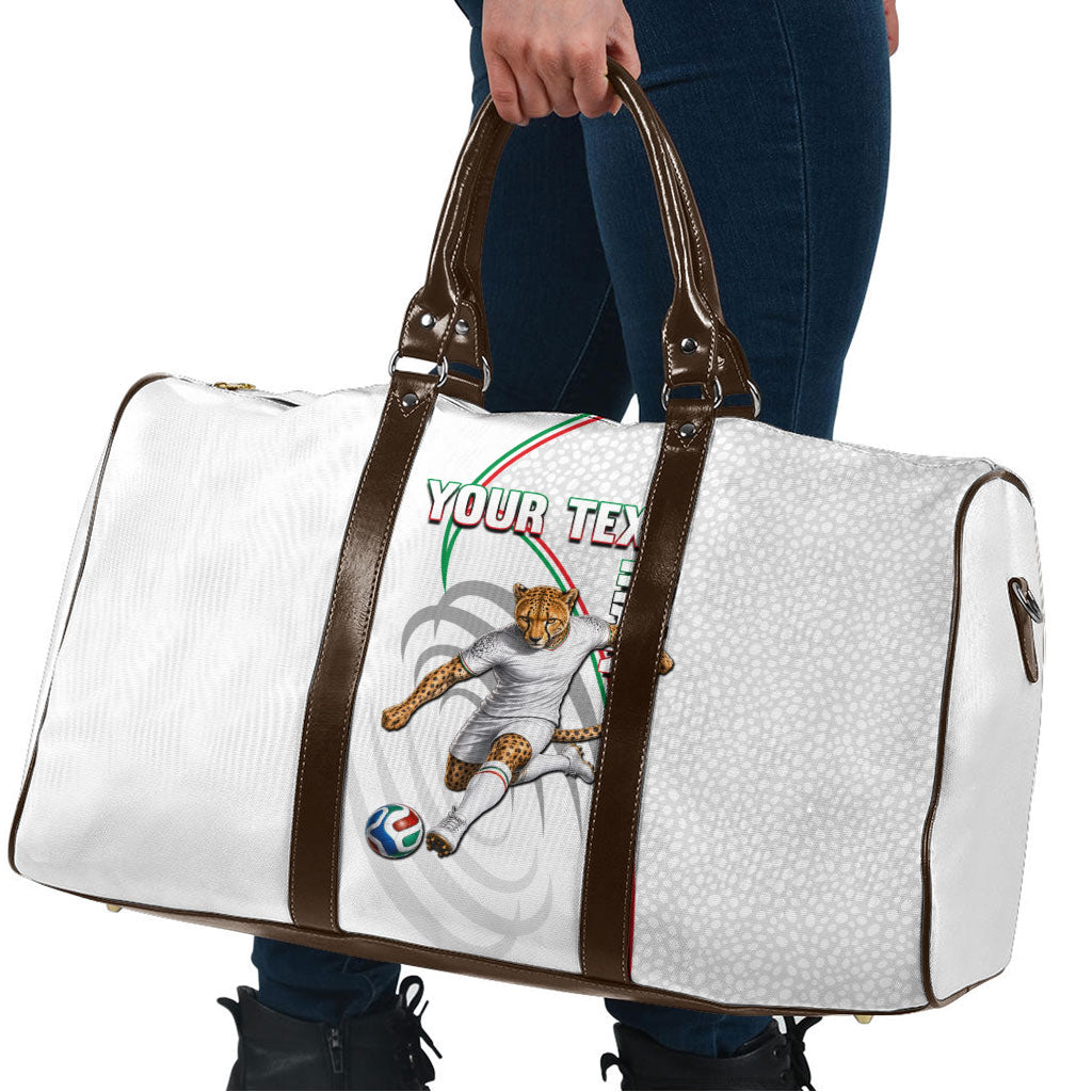 Personalized Iran Football Cheetah Travel Bag Team Melli Persian Soccer Graphic Art