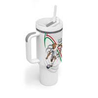 Personalized Iran Football Cheetah Tumbler With Handle Team Melli Persian Soccer Graphic Art