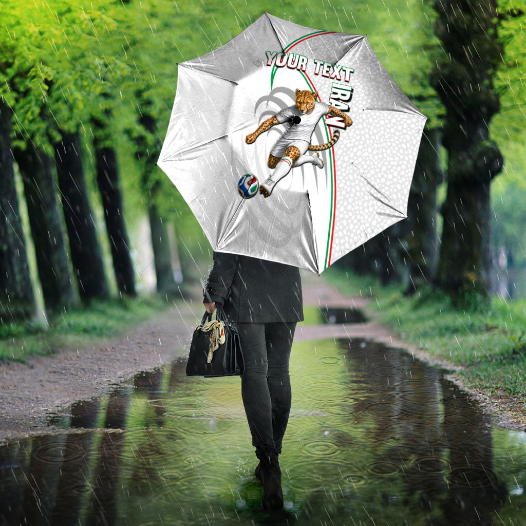 Personalized Iran Football Cheetah Umbrella Team Melli Persian Soccer Graphic Art