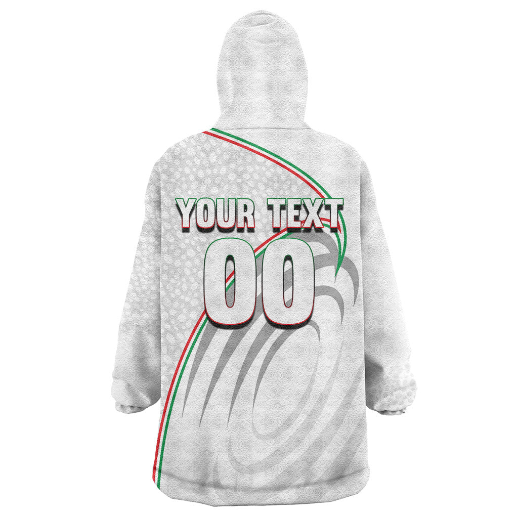 Personalized Iran Football Cheetah Wearable Blanket Hoodie Team Melli Persian Soccer Graphic Art