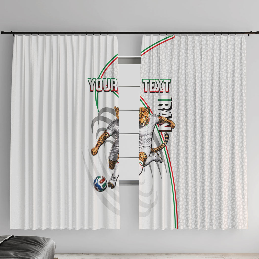 Personalized Iran Football Cheetah Window Curtain Team Melli Persian Soccer Graphic Art