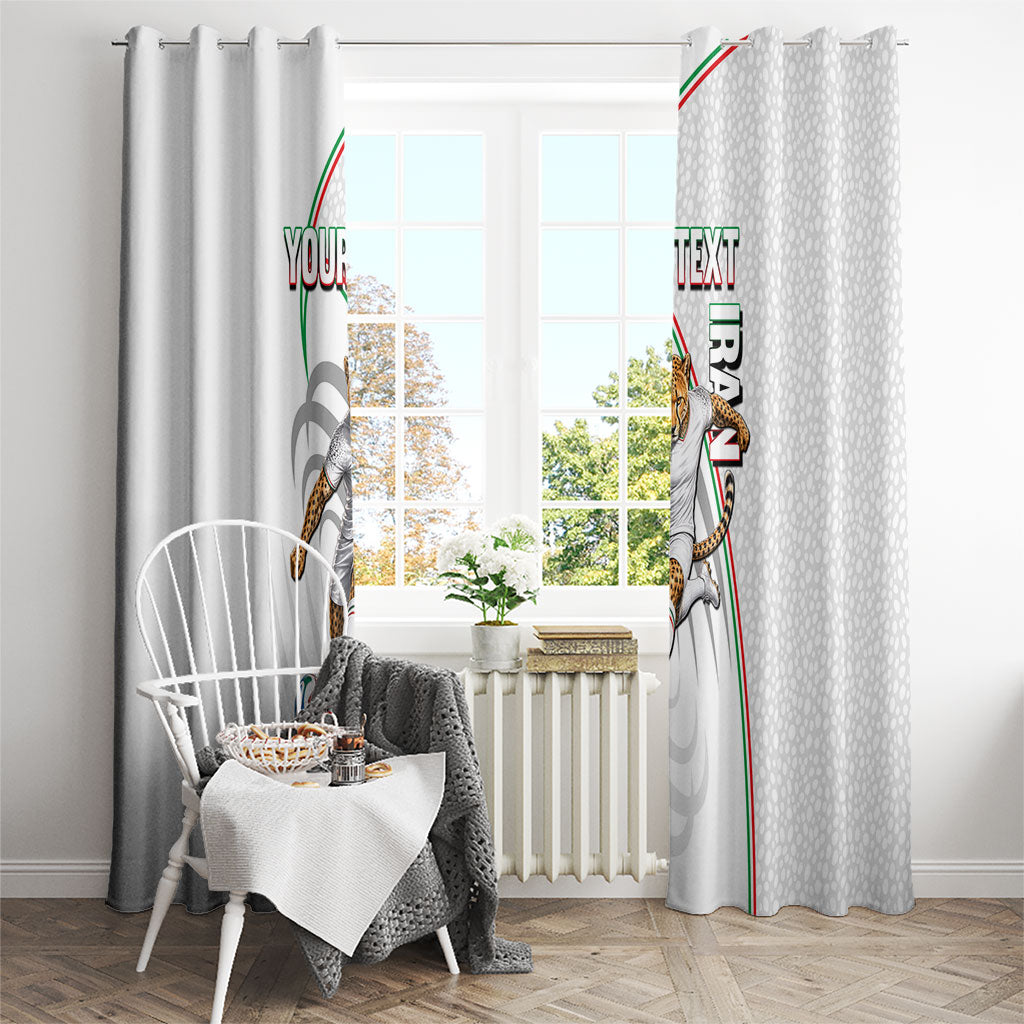 Personalized Iran Football Cheetah Window Curtain Team Melli Persian Soccer Graphic Art