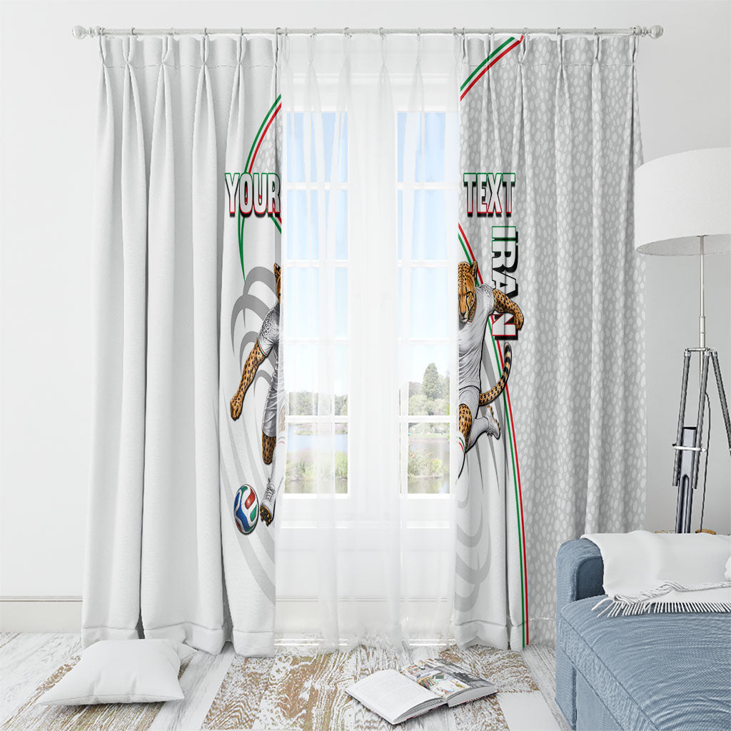 Personalized Iran Football Cheetah Window Curtain Team Melli Persian Soccer Graphic Art