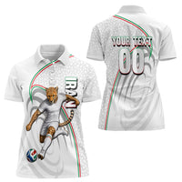 Personalized Iran Football Cheetah Women Polo Shirt Team Melli Persian Soccer Graphic Art