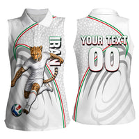 Personalized Iran Football Cheetah Women Sleeveless Polo Shirt Team Melli Persian Soccer Graphic Art