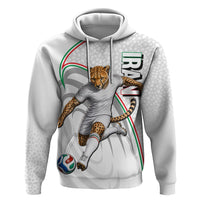 Personalized Iran Football Cheetah Zip Hoodie Team Melli Persian Soccer Graphic Art
