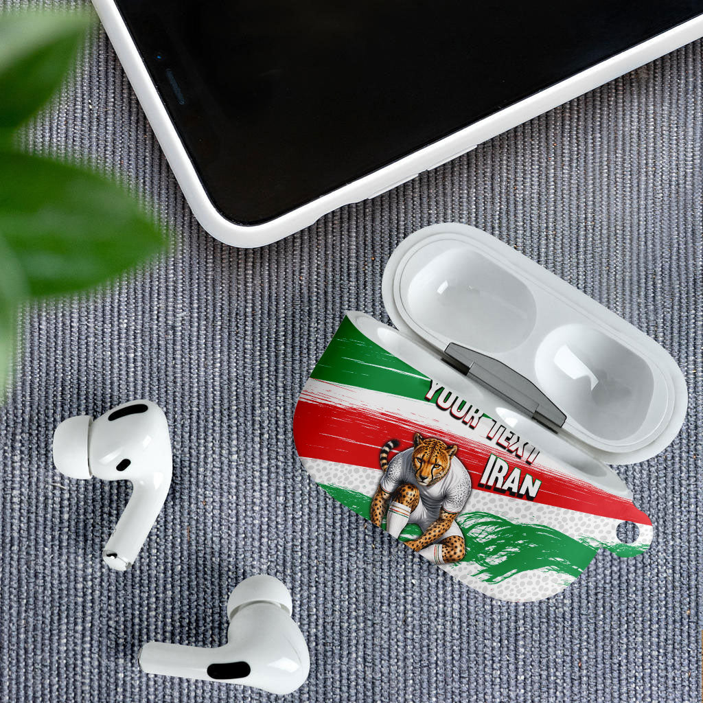 Personalized Iran Football Team Melli AirPods Case Iranian Cheetah Patriotic Flag