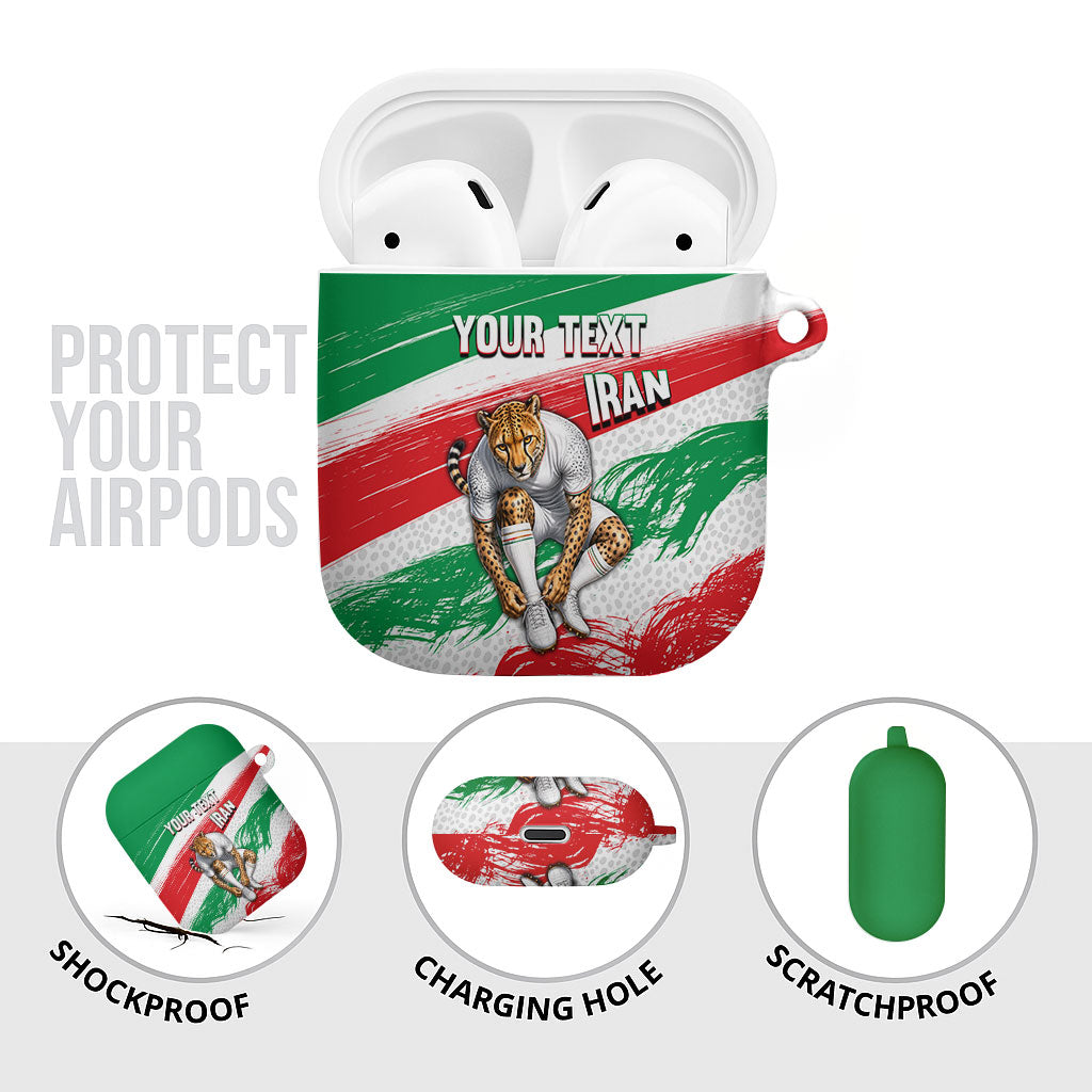 Personalized Iran Football Team Melli AirPods Case Iranian Cheetah Patriotic Flag
