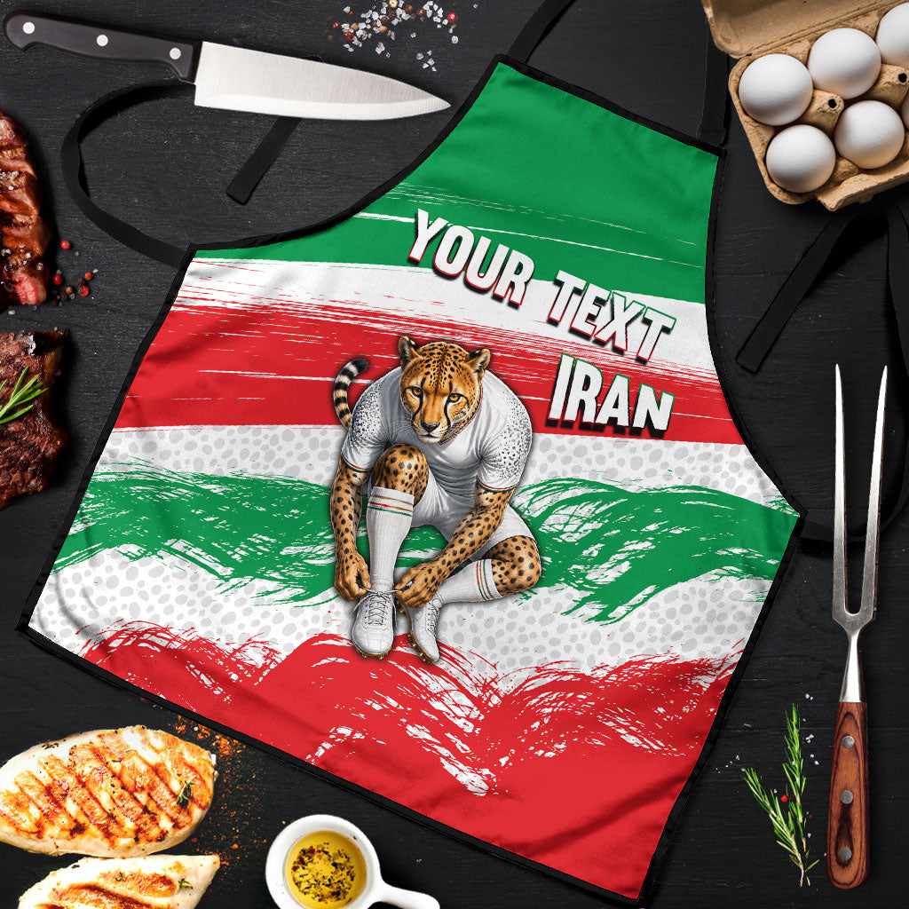 Personalized Iran Football Team Melli Apron Iranian Cheetah Patriotic Flag