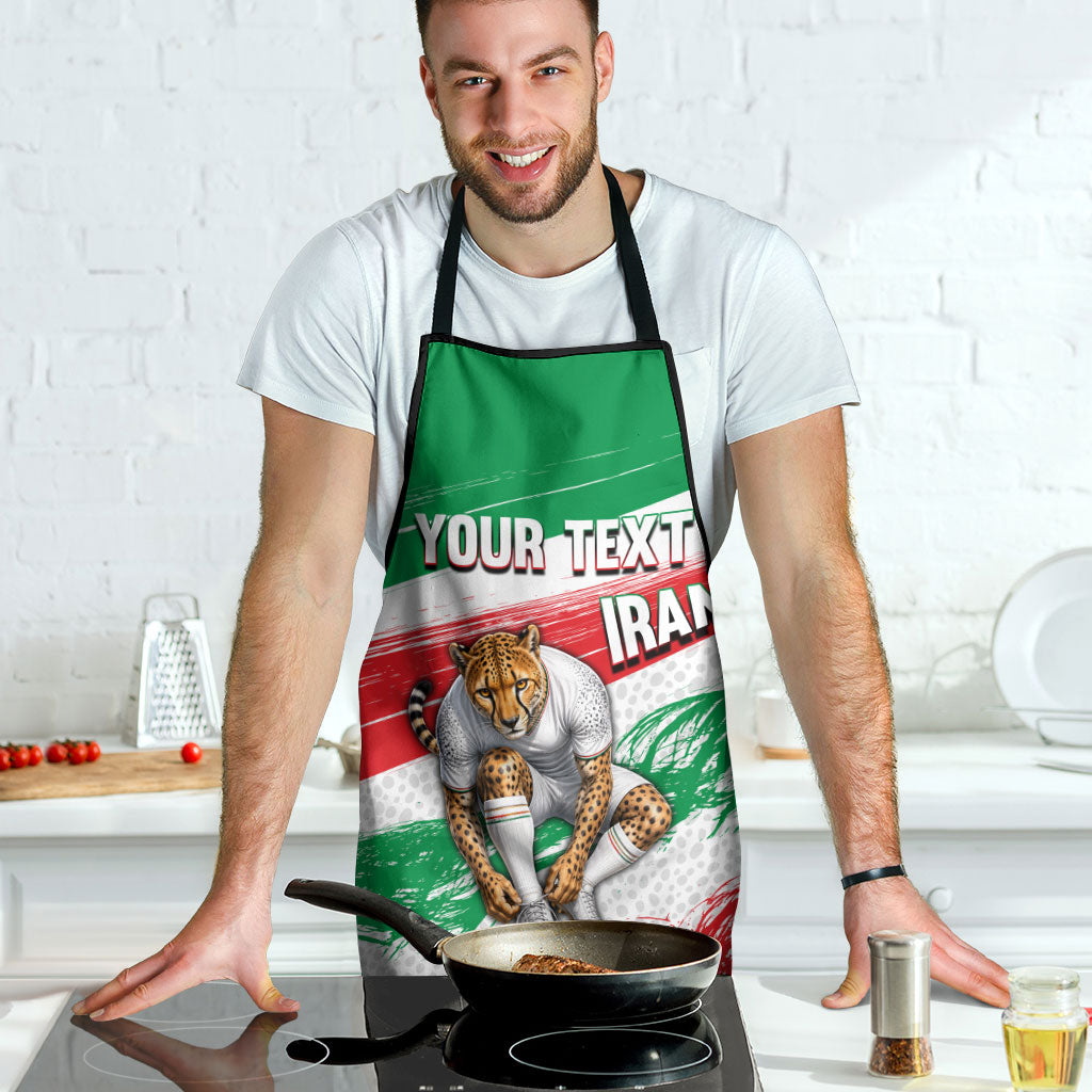 Personalized Iran Football Team Melli Apron Iranian Cheetah Patriotic Flag
