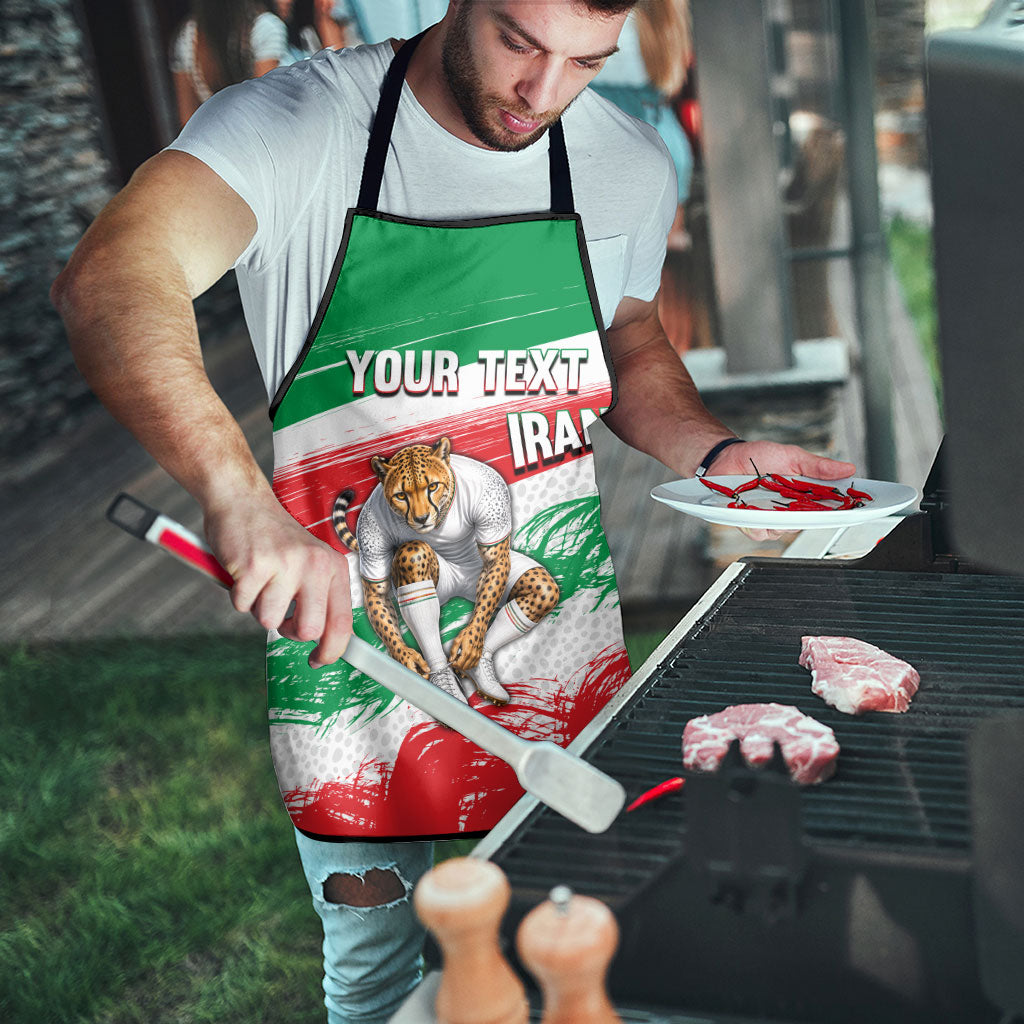 Personalized Iran Football Team Melli Apron Iranian Cheetah Patriotic Flag