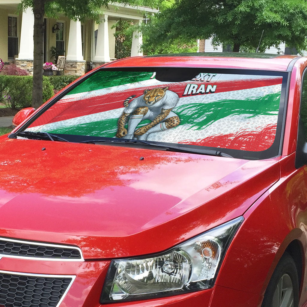 Personalized Iran Football Team Melli Auto Sun Shade Iranian Cheetah Patriotic Flag