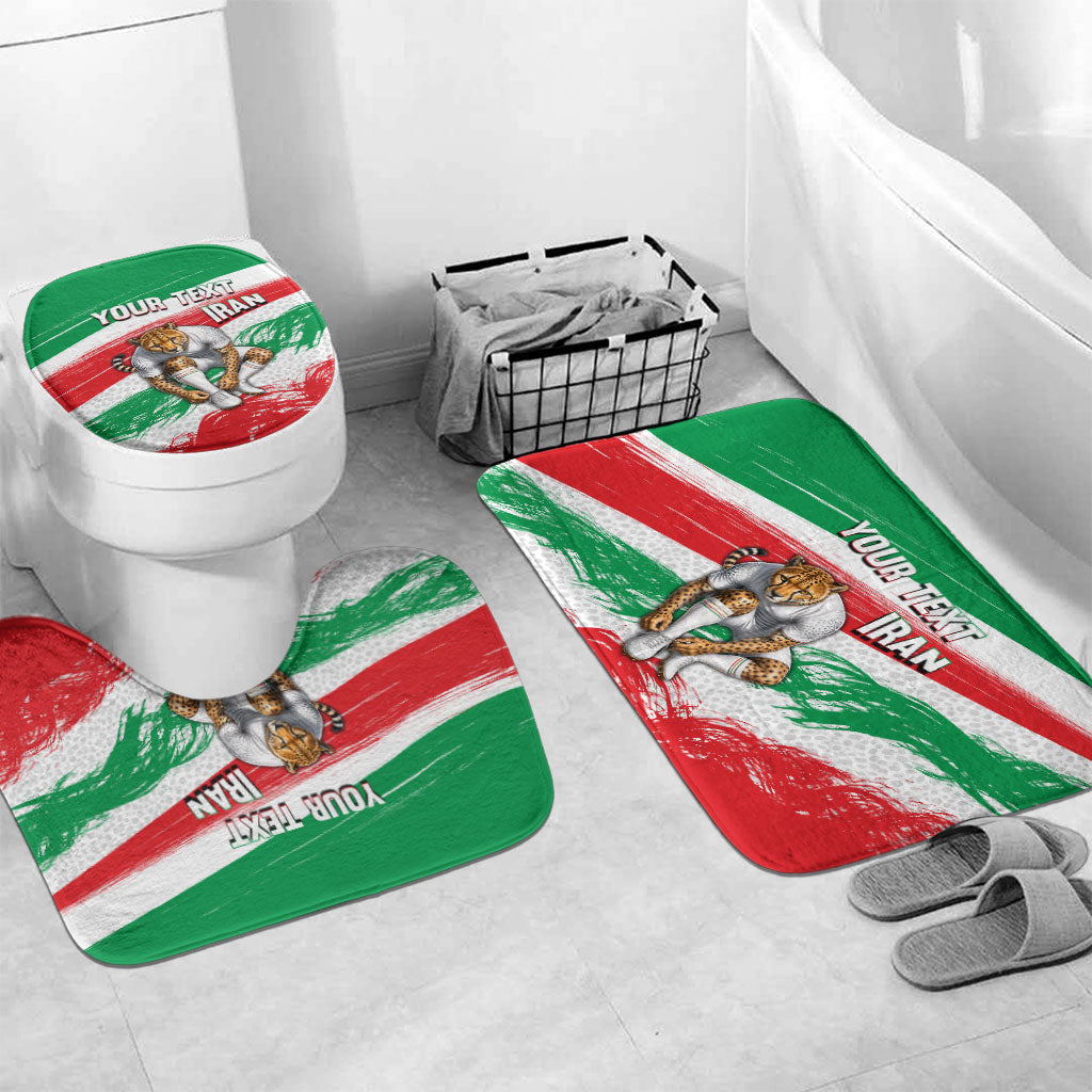 Personalized Iran Football Team Melli Bathroom Set Iranian Cheetah Patriotic Flag