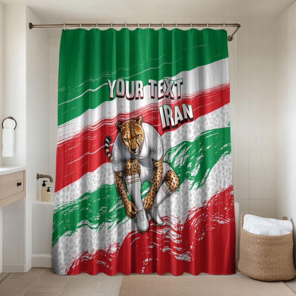 Personalized Iran Football Team Melli Bathroom Set Iranian Cheetah Patriotic Flag