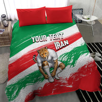 Personalized Iran Football Team Melli Bedding Set Iranian Cheetah Patriotic Flag
