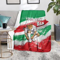 Personalized Iran Football Team Melli Blanket Iranian Cheetah Patriotic Flag