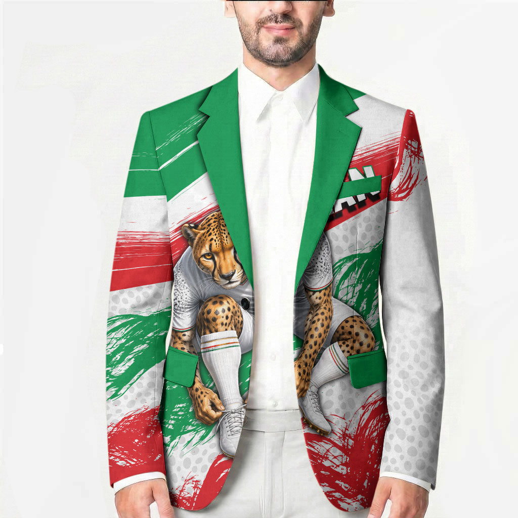 Personalized Iran Football Team Melli Blazer Iranian Cheetah Patriotic Flag