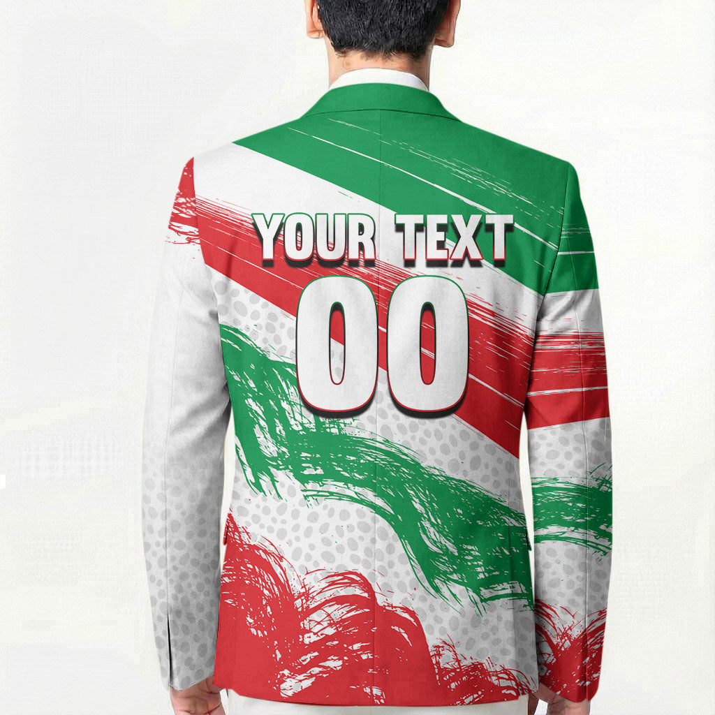 Personalized Iran Football Team Melli Blazer Iranian Cheetah Patriotic Flag