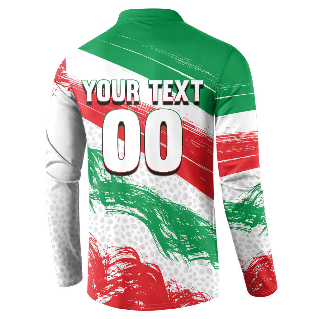 Personalized Iran Football Team Melli Button Sweatshirt Iranian Cheetah Patriotic Flag