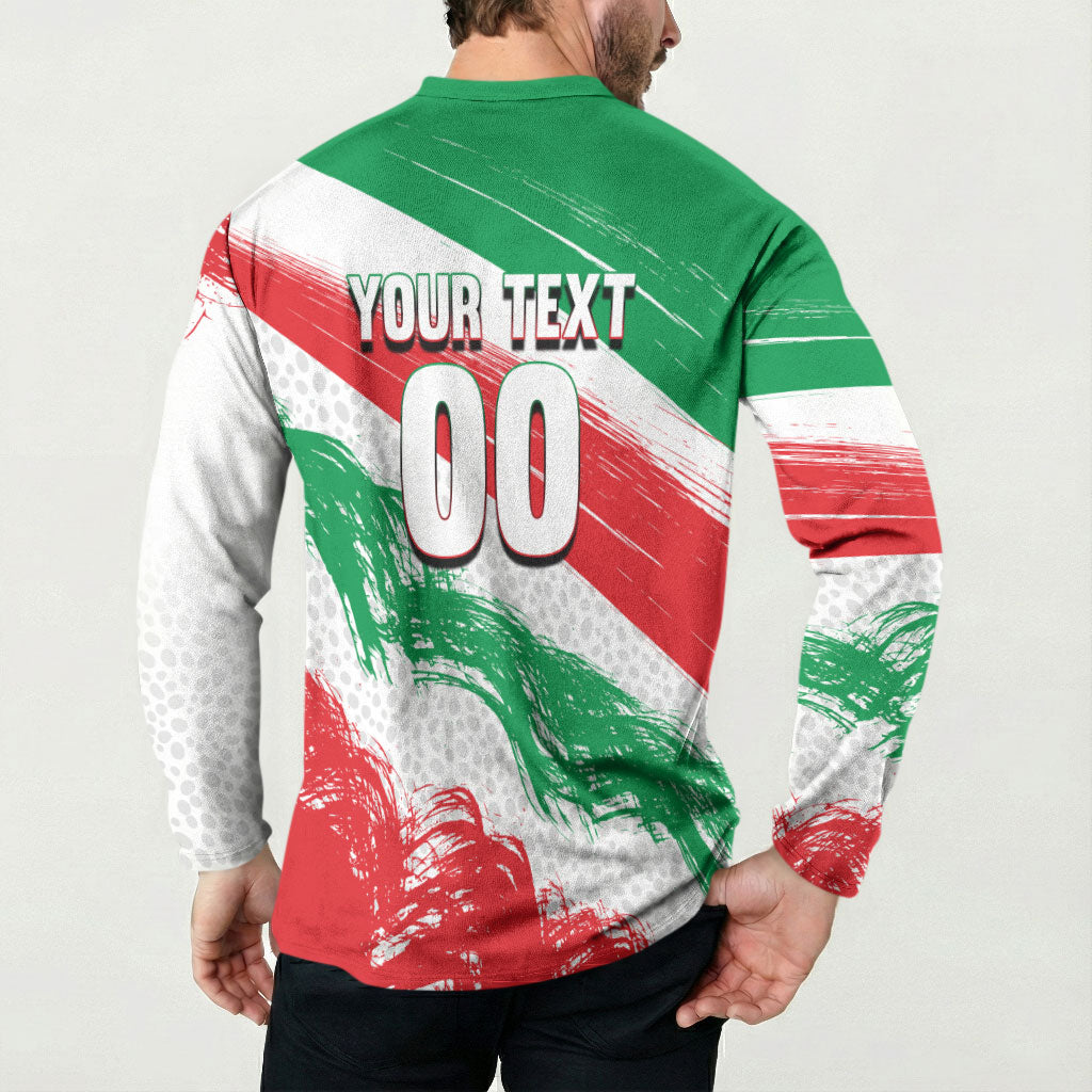 Personalized Iran Football Team Melli Button Sweatshirt Iranian Cheetah Patriotic Flag