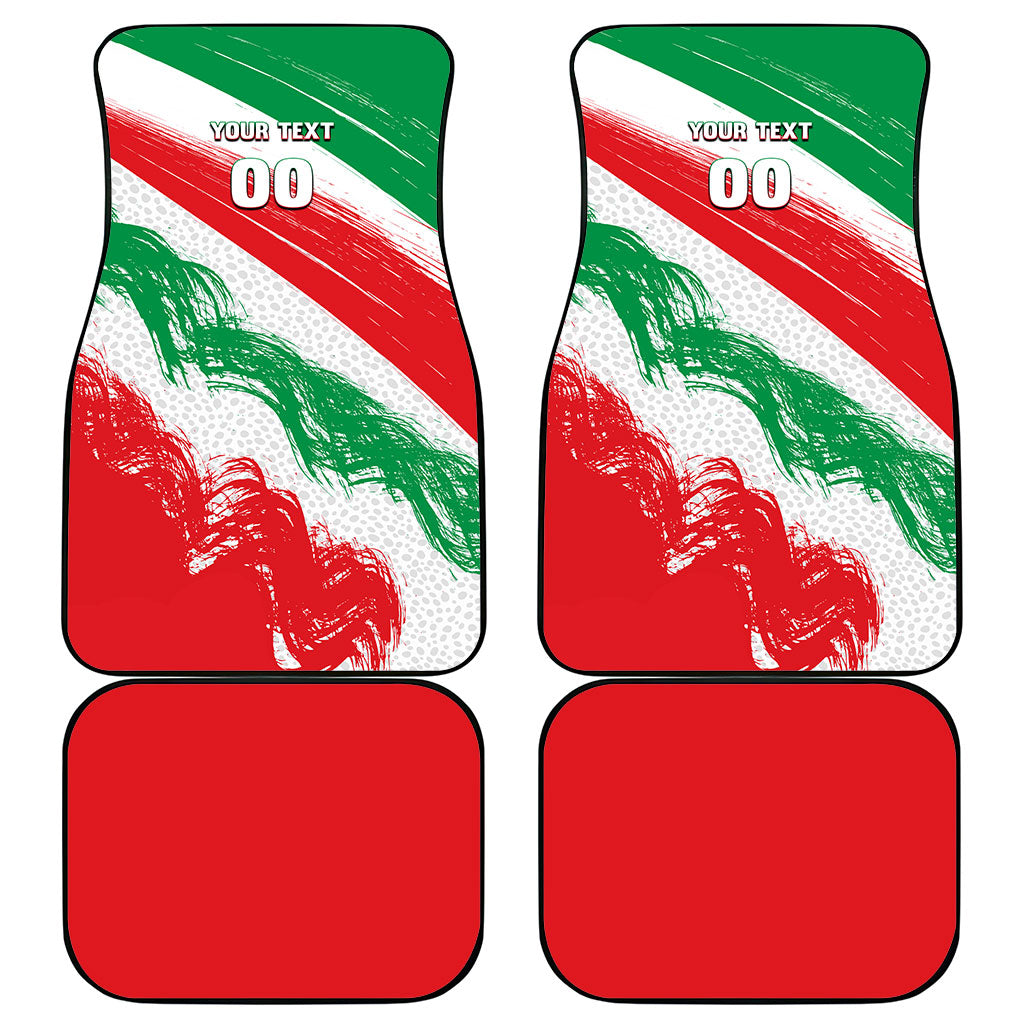 Personalized Iran Football Team Melli Car Mats Iranian Cheetah Patriotic Flag