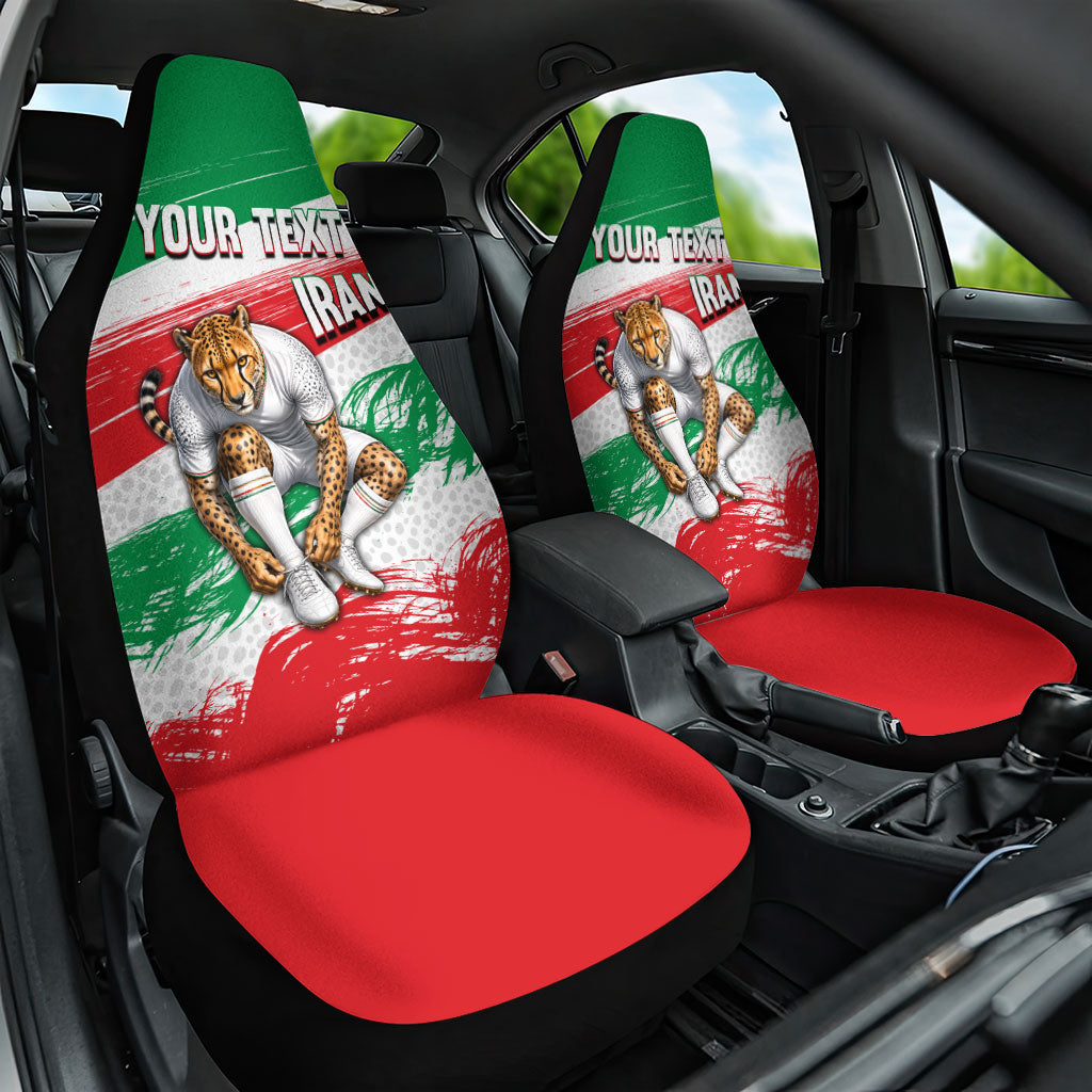 Personalized Iran Football Team Melli Car Seat Cover Iranian Cheetah Patriotic Flag