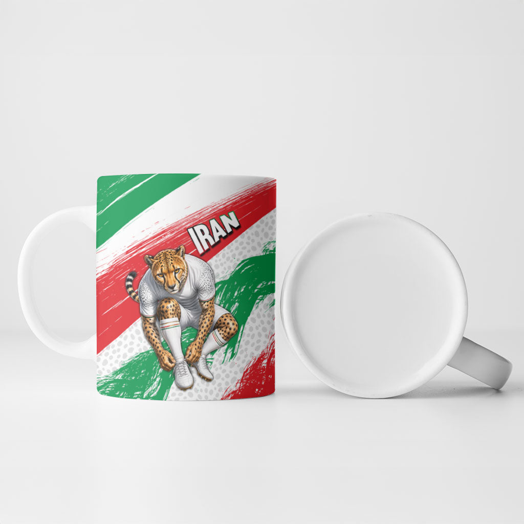 Personalized Iran Football Team Melli Ceramic Mug Iranian Cheetah Patriotic Flag