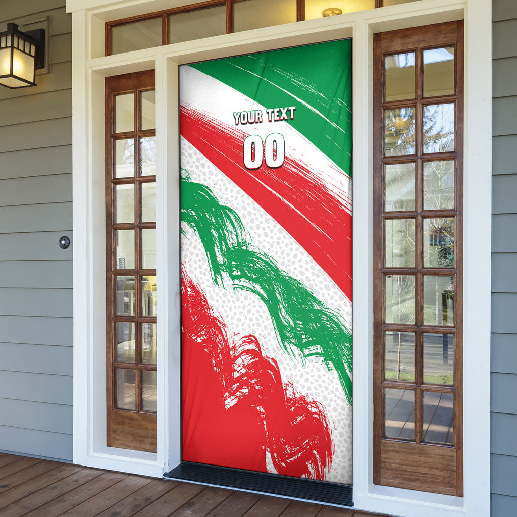 Personalized Iran Football Team Melli Door Cover Iranian Cheetah Patriotic Flag
