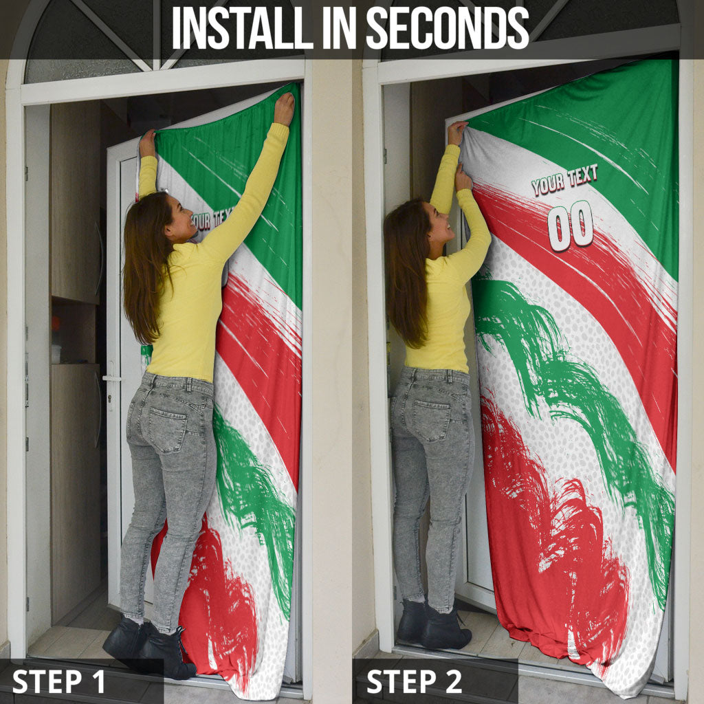 Personalized Iran Football Team Melli Door Cover Iranian Cheetah Patriotic Flag