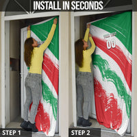 Personalized Iran Football Team Melli Door Cover Iranian Cheetah Patriotic Flag