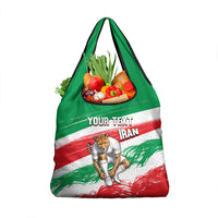 Personalized Iran Football Team Melli Grocery Bag Iranian Cheetah Patriotic Flag