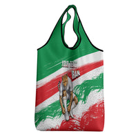 Personalized Iran Football Team Melli Grocery Bag Iranian Cheetah Patriotic Flag