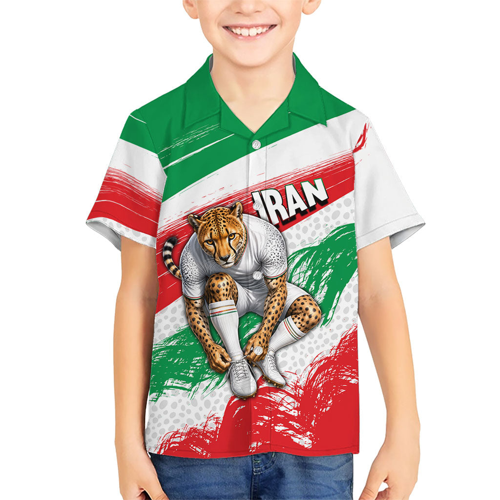 Personalized Iran Football Team Melli Hawaiian Shirt Iranian Cheetah Patriotic Flag