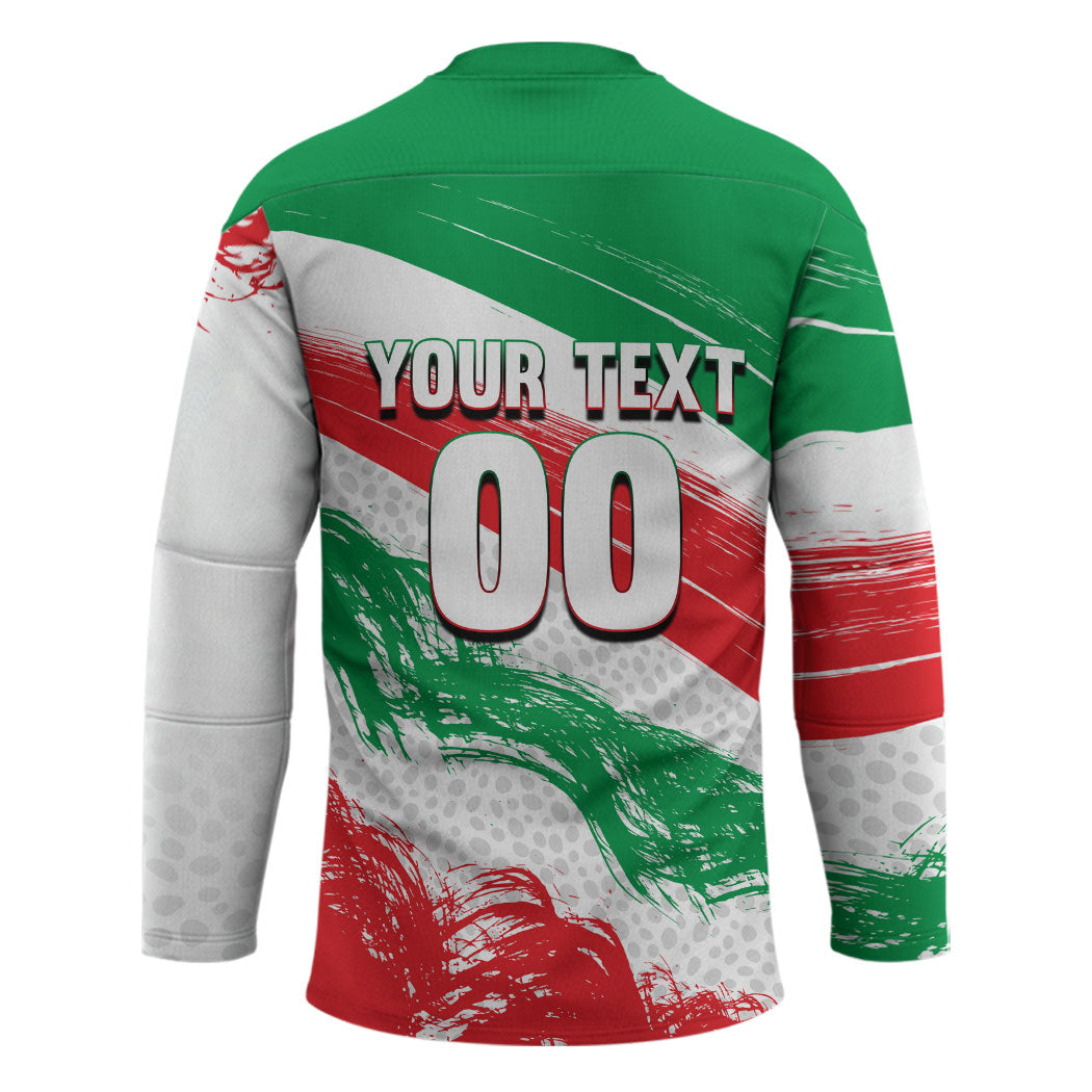Personalized Iran Football Team Melli Hockey Jersey Iranian Cheetah Patriotic Flag