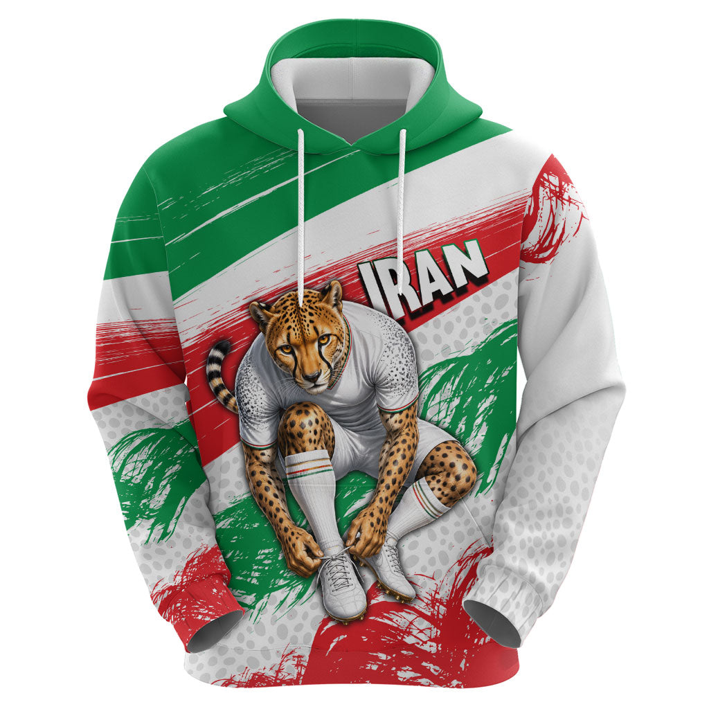 Personalized Iran Football Team Melli Hoodie Iranian Cheetah Patriotic Flag